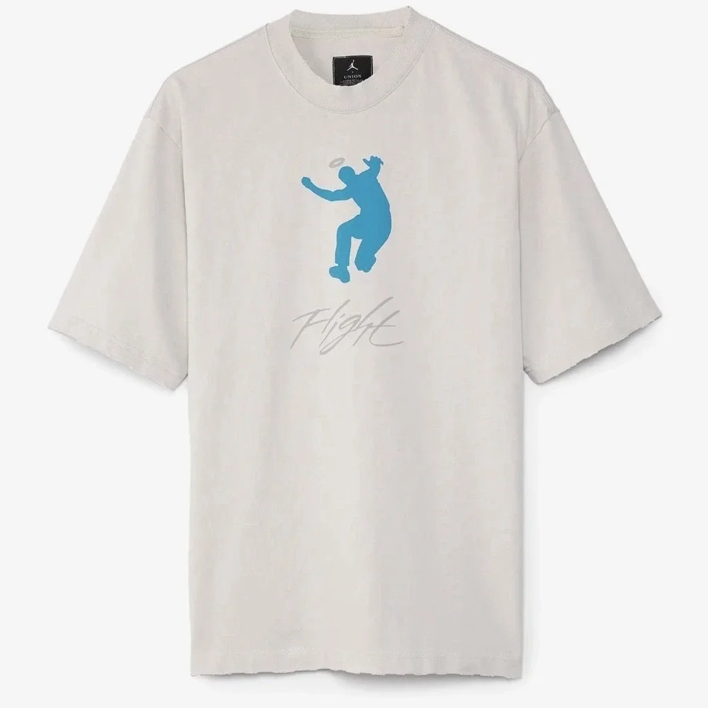 NIKE AIR JORDAN X Union LA Logo T- Shirt Adult Size Medium Gray Flight Shirt